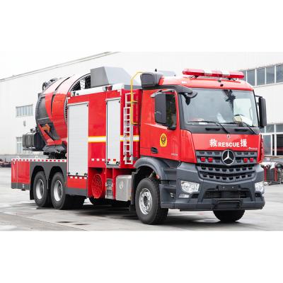 2000L Water Tank Mercedes-Benz 6*4 Positive and Negative Pressure Smoke Exhaust Fire Truck for Fire Emergency