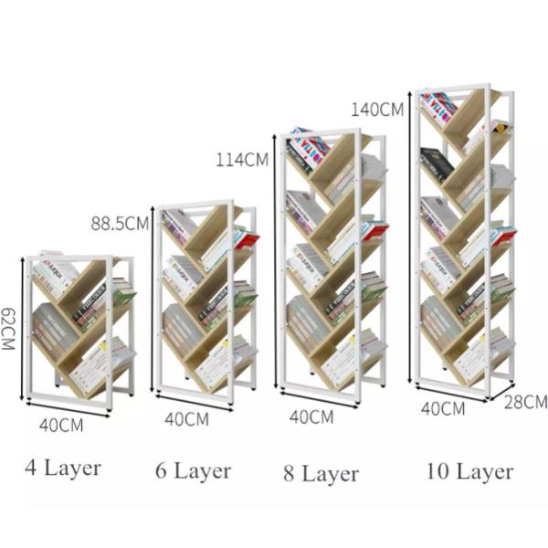 ODM 16mm Thick Modern Living Room Metal And Wood Book Shelves Tree Bookcase