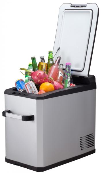Powerful 12/24V DC Compressor Static Cooling Portable Car Fridge Freezer Protect Lid With Drawstring,42L