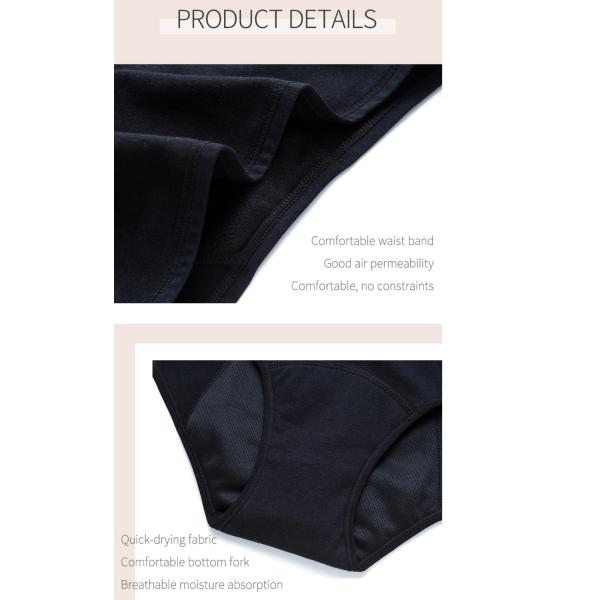 Organic Period Pantie Underwear 4 Layers High Waist Menstrual Panties Heavy Flow