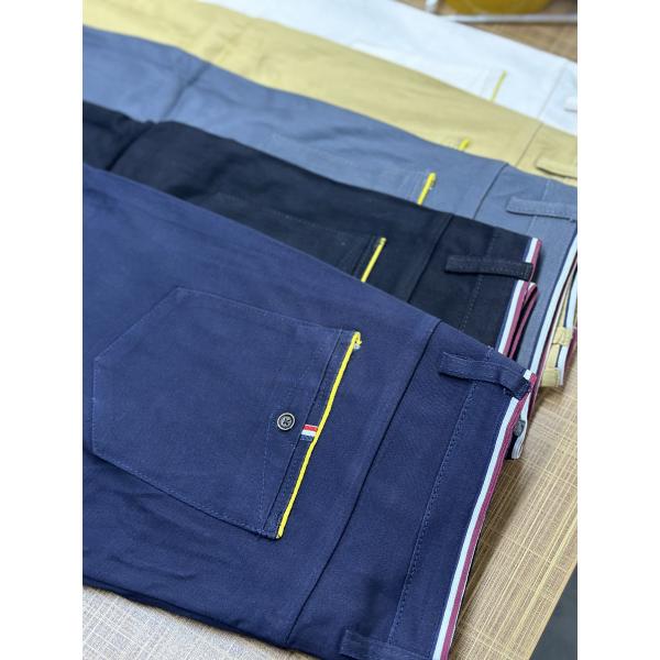 Knitted Fabric Trousers for Men's Formal Cotton Pants in Khaki Color from XMAMLON RTS