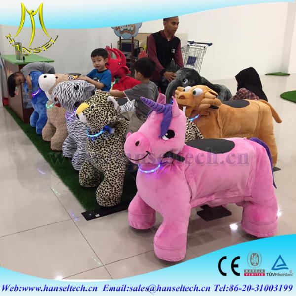 Hansel hot-selling rocking motorcycle kids family amusment park moving plush toy on animals entertainment play equipment