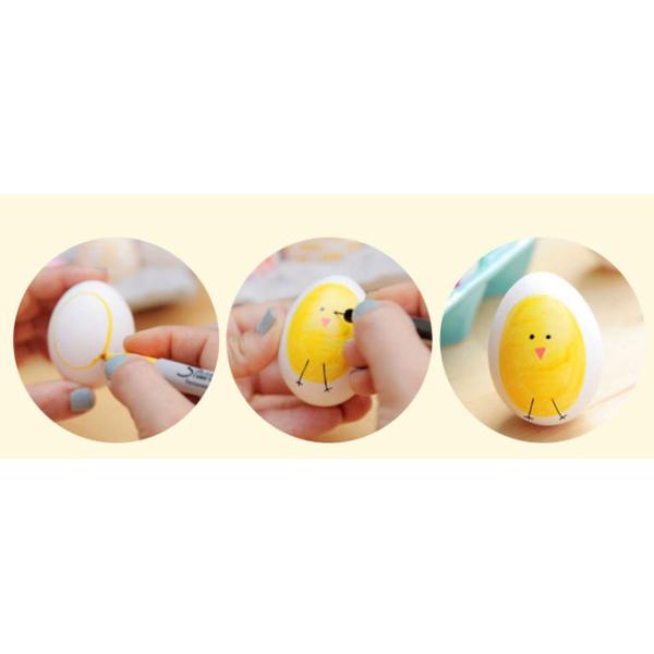 Assorted colors Plastic Easter eggs with Acrylic paint and brush for KIDS DIY painting Wooden and Plastic Easter Eggs