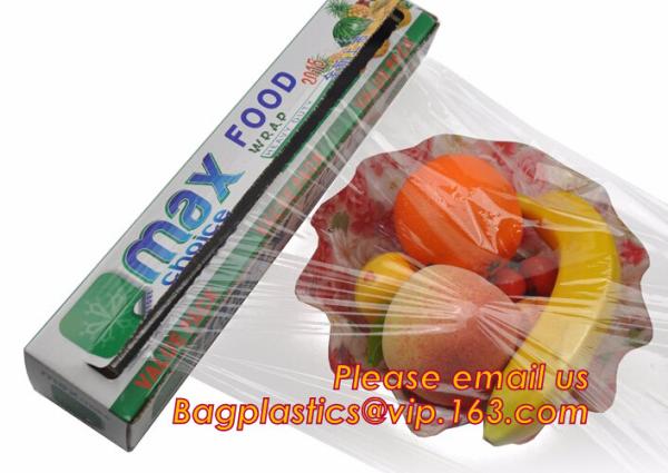 Waterproof transparent pe pvc 12mic 30cm customized food wrap,China stretch cling wrap manufacturer pe food wrap with