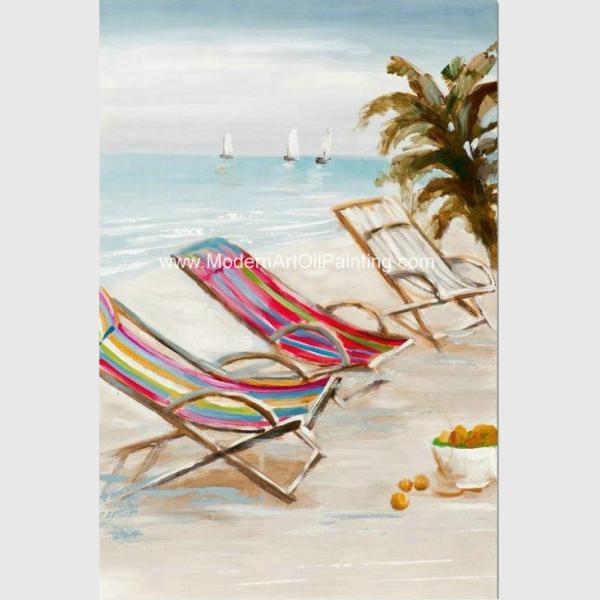 Bright Seascape Oil Paintings On Canvas Seaside Beach 60 Cm X 90 Cm