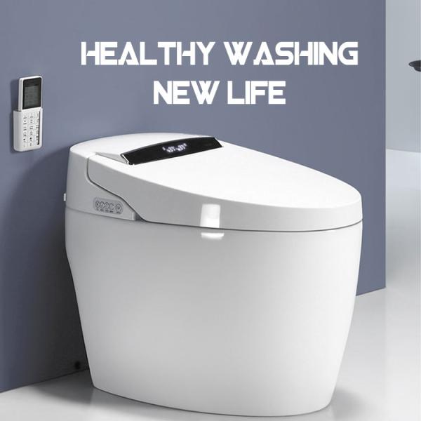 Wall Mounted Siphon Jet Flushing Toilet With Remote Control And P-Trap Drainage