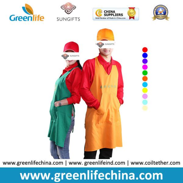 China factory OEM custom logo printing advertisment apron plain color for chefs butchers