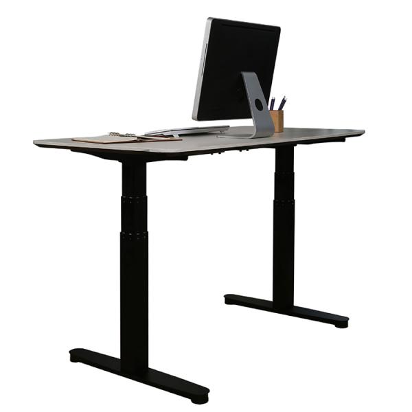 Table à café à colonne métallique réglable en hauteur pour bureau électrique à double moteur