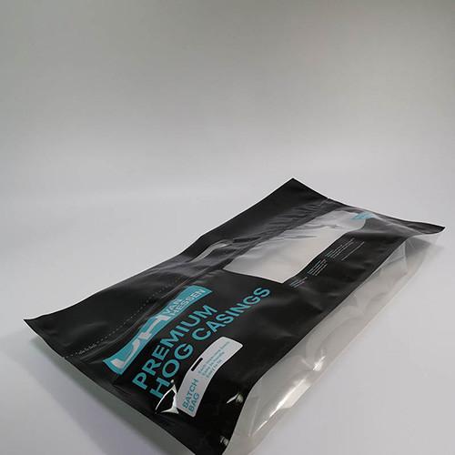 CPP 140um 290x550mm Food Packaging Pouches , Black Stand Up Pouch With Window