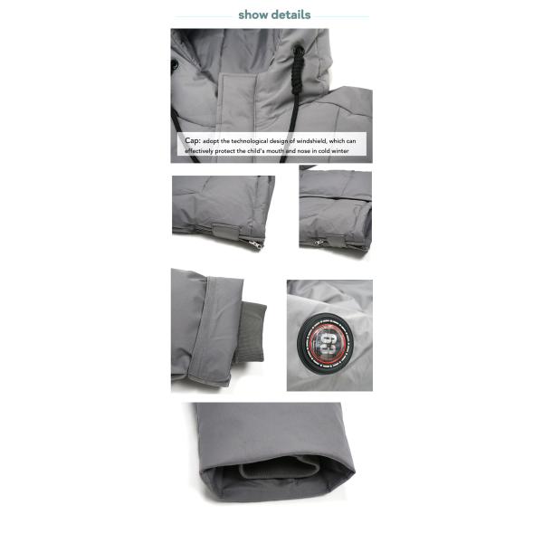 Bilemi Boys Long Winter Warm Korean Handsome Solid Color Thick Kid Down Jacket Baby Winter Clothes