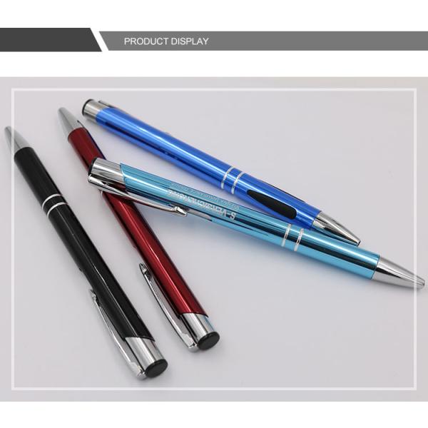 Portable Smooth Writing Ball Pen 1.0mm Strong Metal Clip Ball Pen Customized Logo