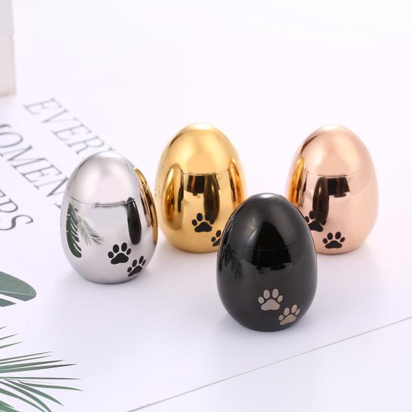 Waterproof Pet Urns Egg Shape Eco - Friendly Silver / Black / Rose Gold Color