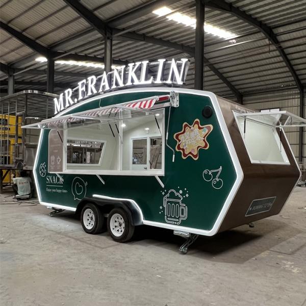 Remorque alimentaire personnalisable en fibre de verre, remorque de cuisine complète, remorque de collation et de crème glacée