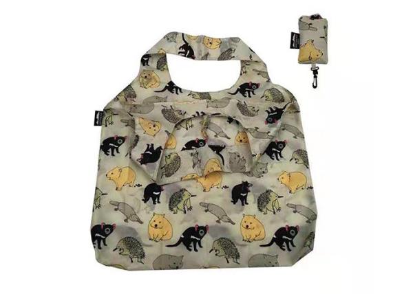 Cartoon Pattern Fold Up Tote Bag Large Size Water Resistant For Grocery