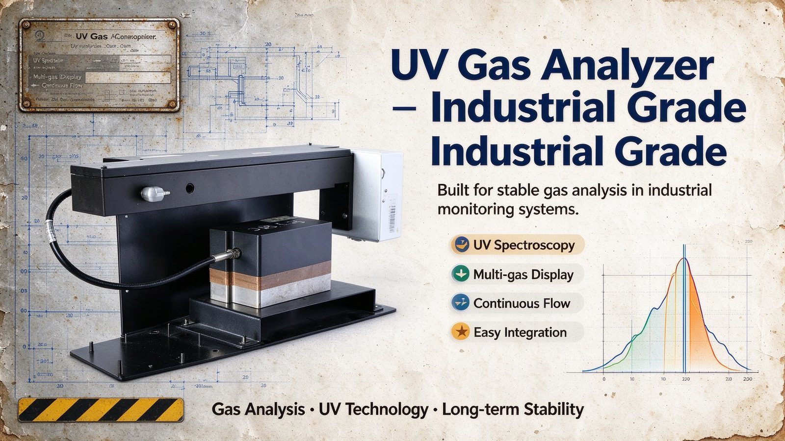 High Accuracy Industrial UV Flue Gas Sensor SO2 NO NO2 CEMS Gas Analyzer