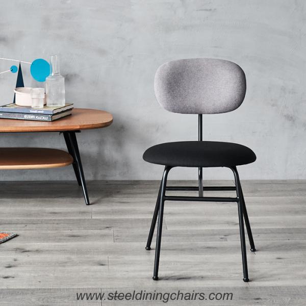 Vintage Matte Black Finished Padded 82CM 39cm Steel Frame Dining Chairs