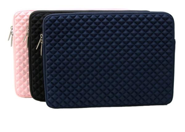 7mm espuma acondicionamento laptop bolsas de manga cinza filme de compressão design com fecho de fecho
