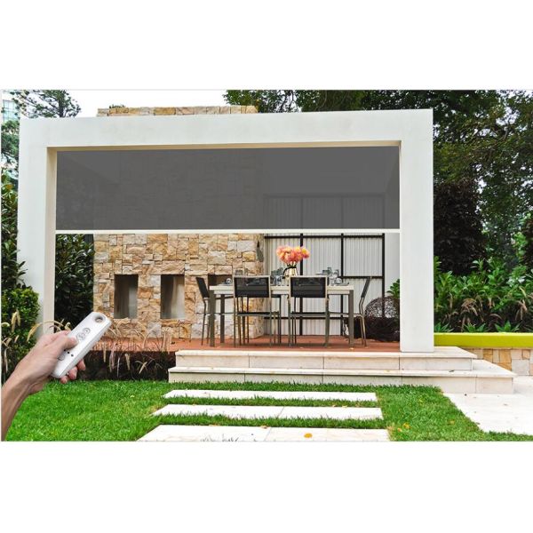 Hot Sales Motorized Spring Windproof Zip Blinds for Patio & Balcony Manual Auxiliary Lifting Roller Blind