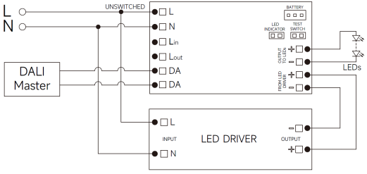 2W 3hours DALI-2 LED Emergency remote Pack Auto Testing With 5 Years Warranty