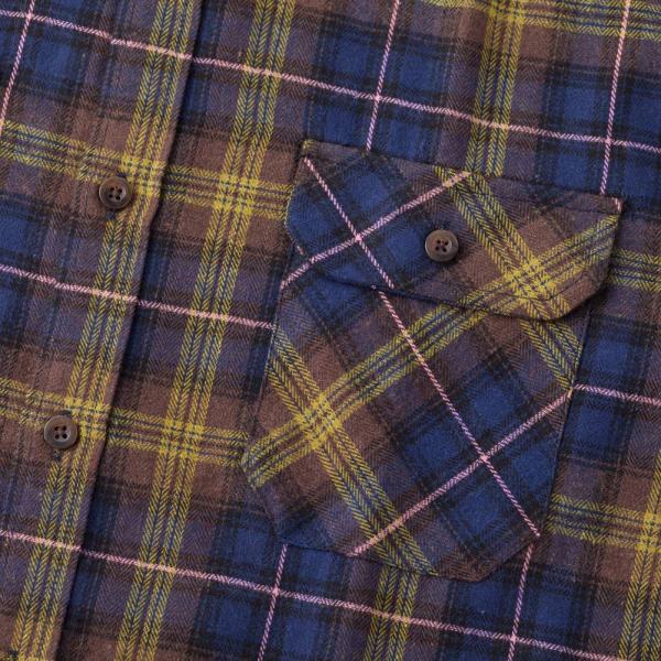 Мужской стиль отдыха хлопчатобумажная фланель с двойным карманом и длинным рукавами