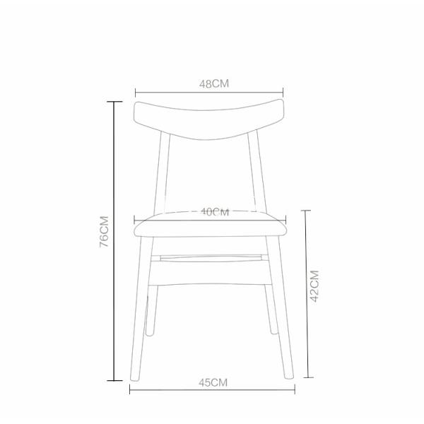 Oak Wood Upholstered Fabric Modern Dining Chair