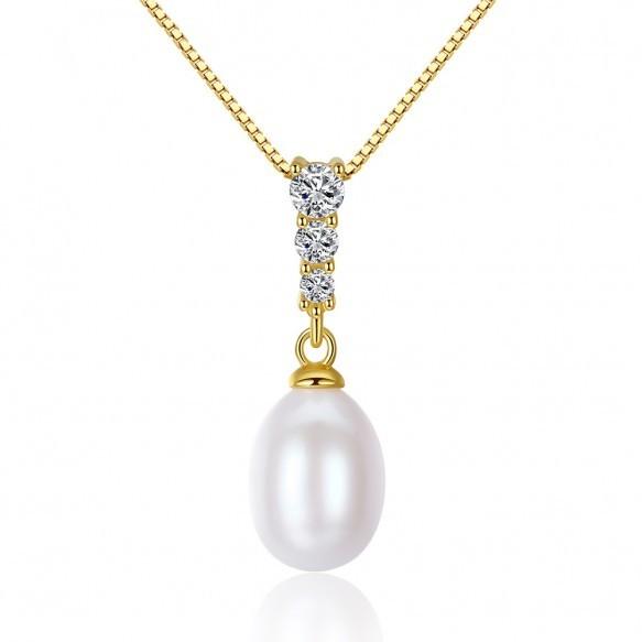 14K Pendant Necklace For Women Is With Decorated A 6MM Freshwater Pearl