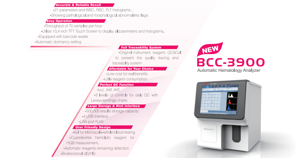 Автоматический анализатор гематологии BCC-3900
