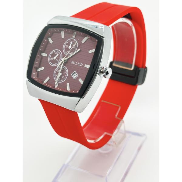 Water Resistant Men's Silicone Watches Quartz Movement Custom Logo