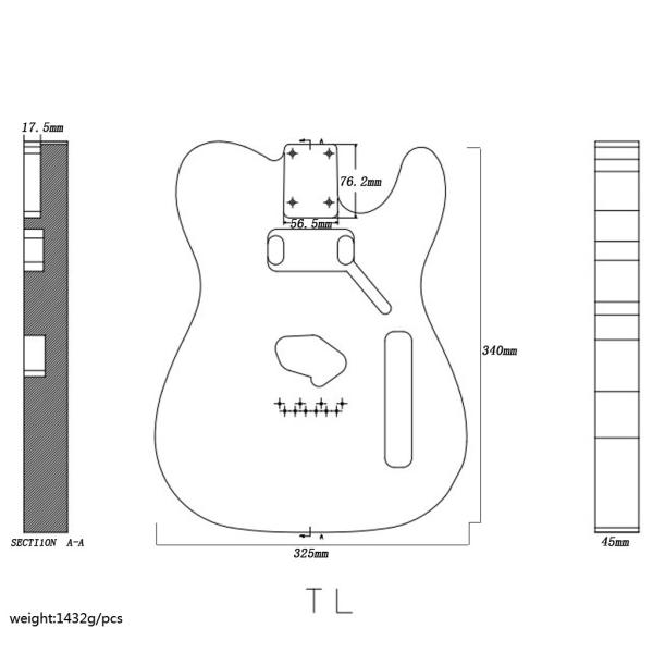 Corpo de guitarra natural de mogno adequado para guitarra elétrica TL Fender
