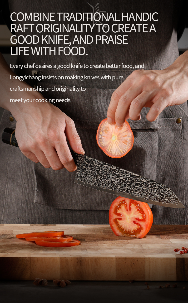 Longyichang N690 Powder Steel Gyuto Knife Hand‑Forged Japanese Chef’s Knife for Modern Kitchen