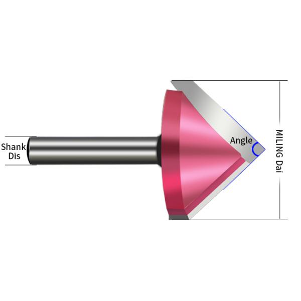 Fresa de madera para router en forma de V 45HRC, fresado de madera, broca de chaflán con rodamiento