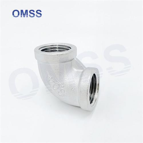 Female Screwed Pipe Fittings 304 1 1/2 Stainless Steel BSP NPT 90 Degree Elbow