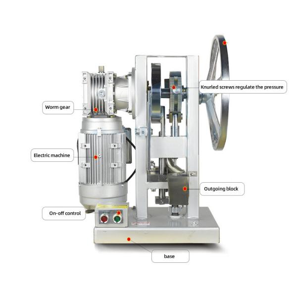Aço inoxidável 1400 Rpm Rotary Tablet Press Candy Medicina Leite Corte em matriz