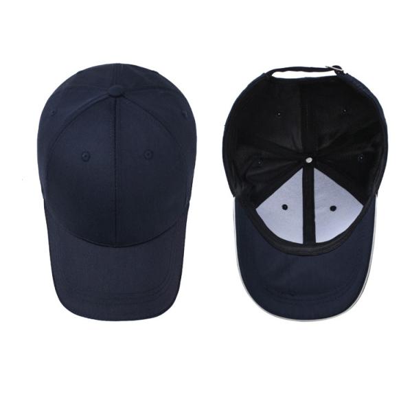 Custom Polyester Embroidery Baseball Caps 6 Panel Cotton Caps 62cm
