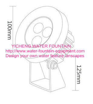 3 X 1W LED Waterproof Underwater Fountain Lights IP68 PLC Control Stainless Steel