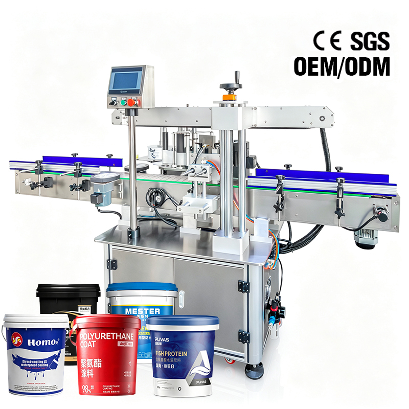 Automatic Bottle Labeling Machine Paint and Fertilizer Labeling Machine With CE Certification for Jars Bottles and Buckets