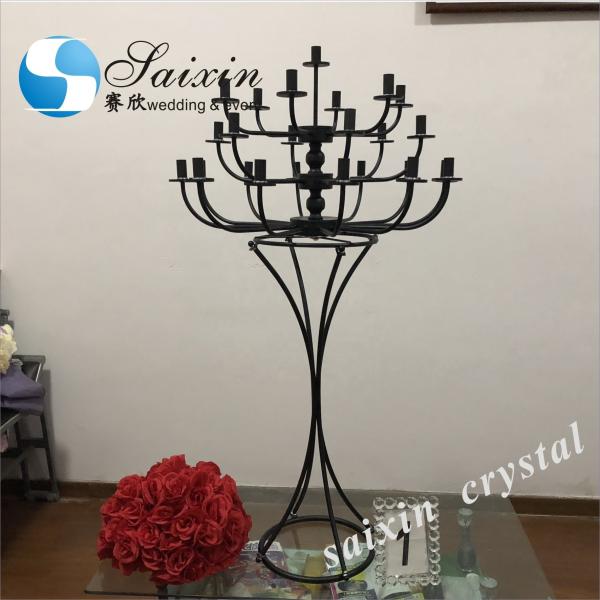 25 Arm Black Metal Candelabra Candle Holder Wedding Decoration 150CM