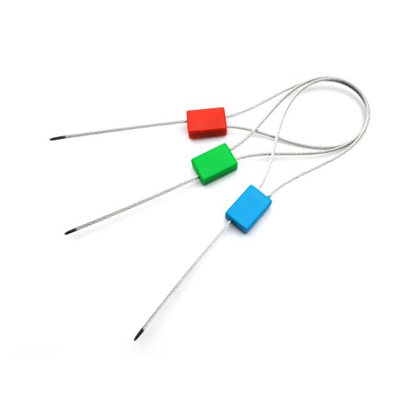 Orange 1.8 mm Cable Diameter Security Wire Seal with 1.53 KN Tensile Strength and Pull Tight Locking Mechanism