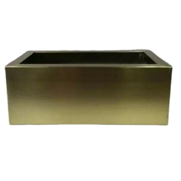 Maceta de planta rectangular de acero inoxidable para jardín al aire libre