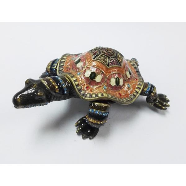 Classical turtle metal jewelry box diamond jewelry box ring box painted dressing table decorations
