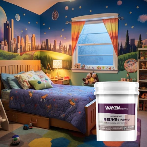 W-8200 Negative Ion Oxygen Bar Children's Wall Paint Waterproof Dustproof Eco-Friendly Coating for Nursery Children's Room Walls