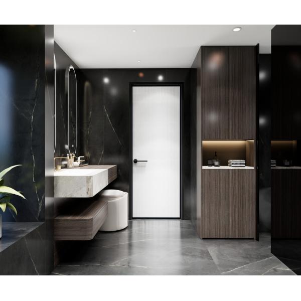 Fadior Baño de acero inoxidable con acabado de grano de madera y diseño de división
