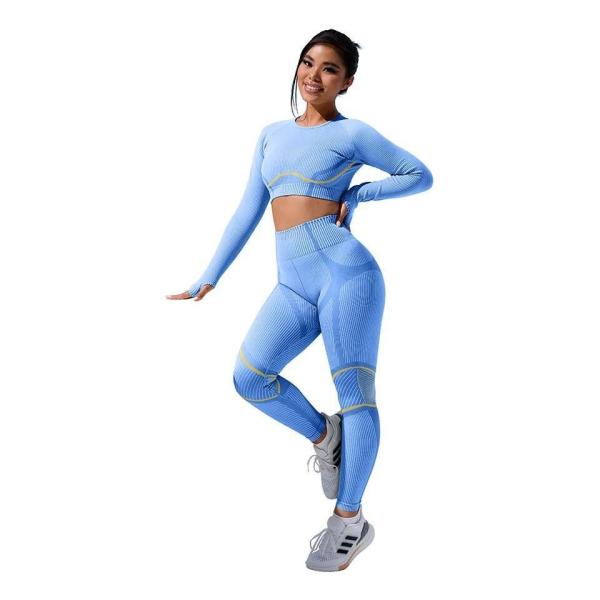Plus Size Sports Wear Clothing Seamless Activewear Set Long Sleeved
