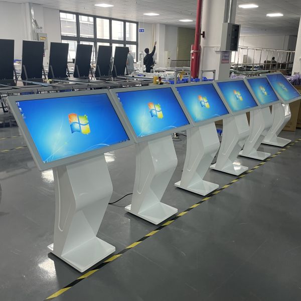 MJK 32 Inch Size FHD LCD Interactive Touch Screen Floor Standing Digital Kiosk Signage for Subway Retail Store Advertising