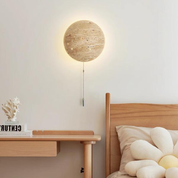 Yellow travertine wall lamp bedroom for home decorator interior stone wall lamp