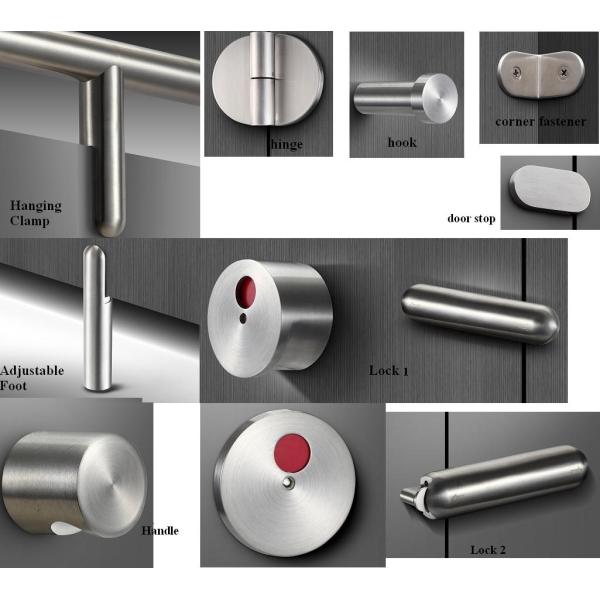 Sturdy Durable Toilet Cubicle Hardware , 304 Stainless Steel Toilet Door Handles / Knob