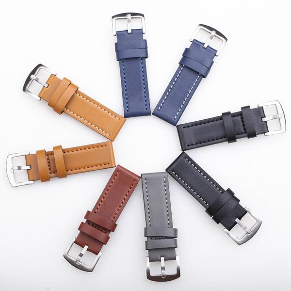 ALK Vintage Cow Leather Watch Band Bracelet multicolors Strap pin buckle Watchband  belt accessories brown  18mm 20mm 22