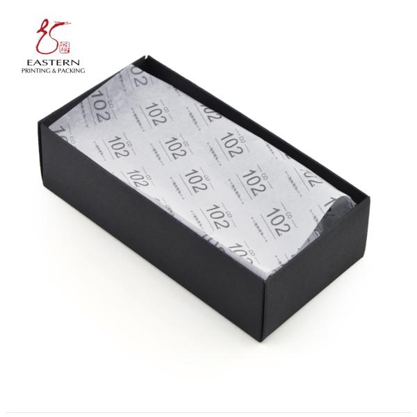 Square 350gsm Black Cardboard Packaging Boxes , Tie Packaging Boxes 10cm Width