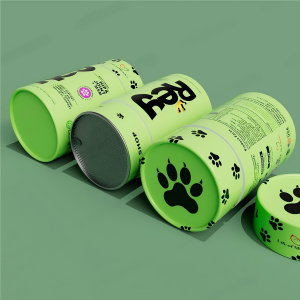 Custom Food Grade Cylindrical Cardboard Protein Powder Packaging Tube with Peel Seal Cap