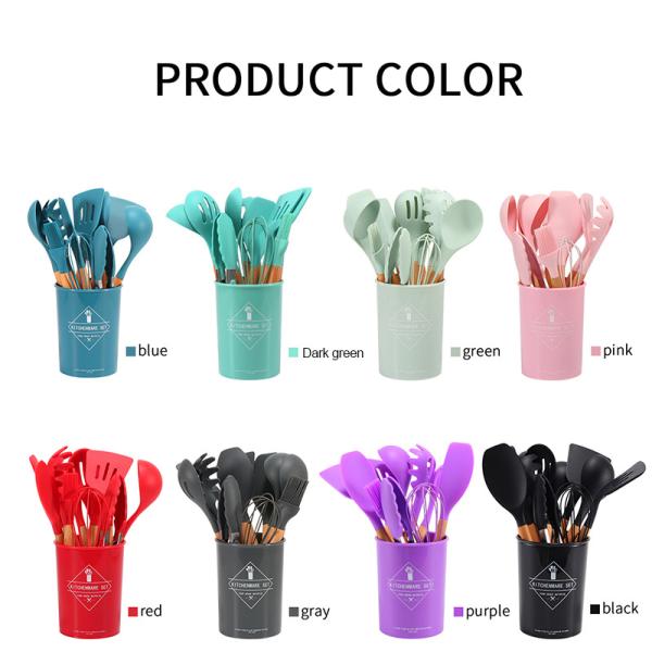 Restaurant Kitchen Accessories 11-Piece Non-Stick Utensil Set with Silicone Spatula